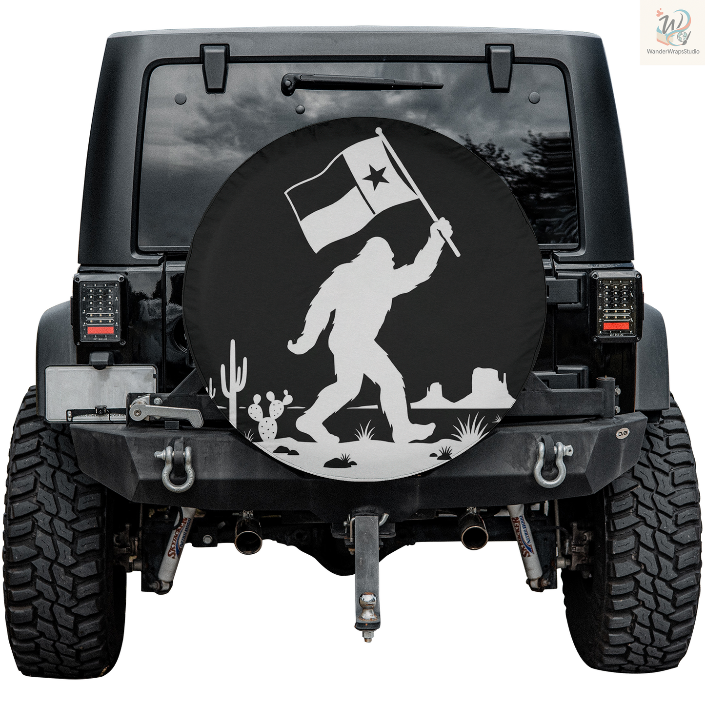 Big Foot Texas Flag Spare Tire Cover – Waterproof UV Resistant Protector with Camera Hole