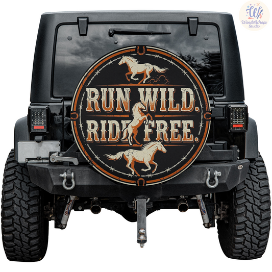 Run Wild Ride Free Spare Tire Cover – Waterproof UV Resistant Protector with Camera Hole