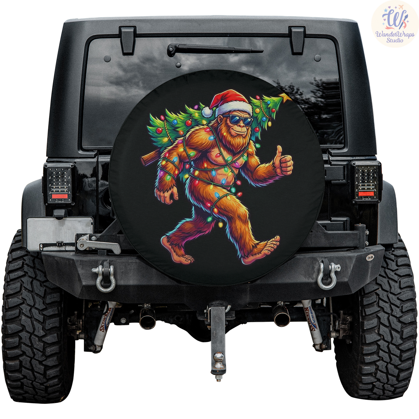 Big Foot Christmas Tree Spare Tire Cover – Waterproof UV Resistant Protector with Camera Hole