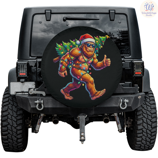 Big Foot Christmas Tree Spare Tire Cover – Waterproof UV Resistant Protector with Camera Hole