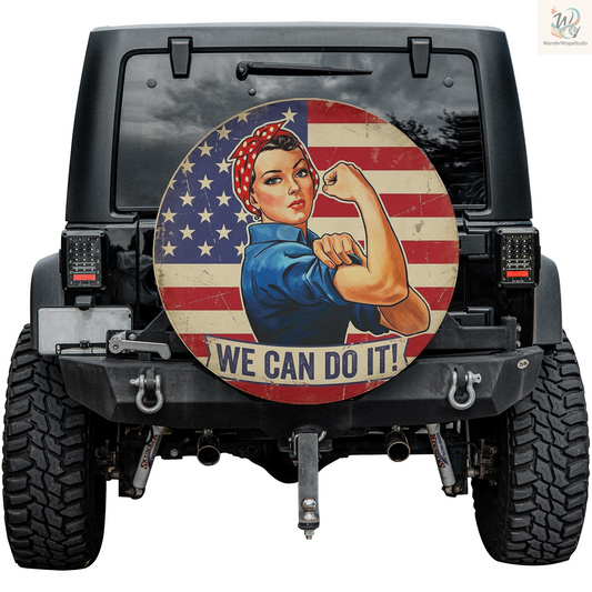 We Can Do It Spare Tire Cover – Waterproof UV Resistant Protector with Camera Hole