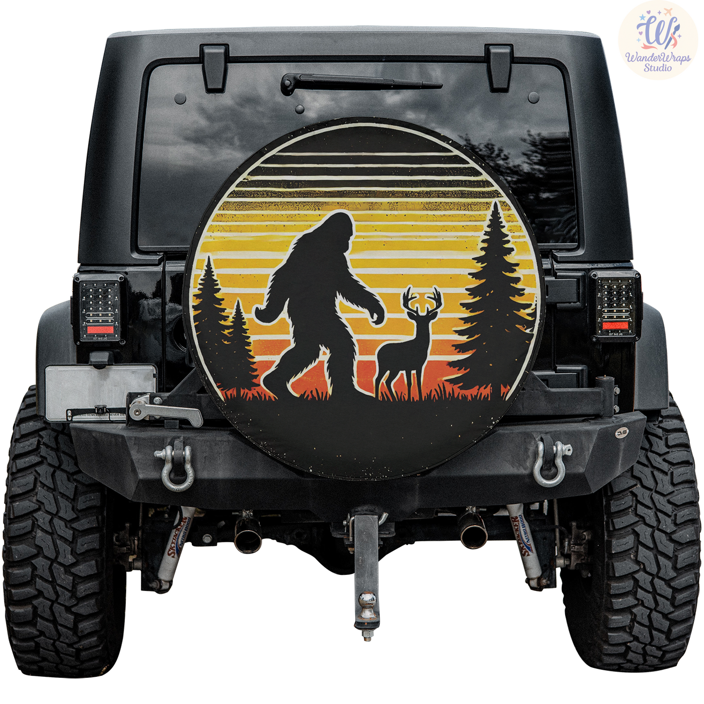 Big Foot Wildness Spare Tire Cover – Waterproof UV Resistant Protector with Camera Hole