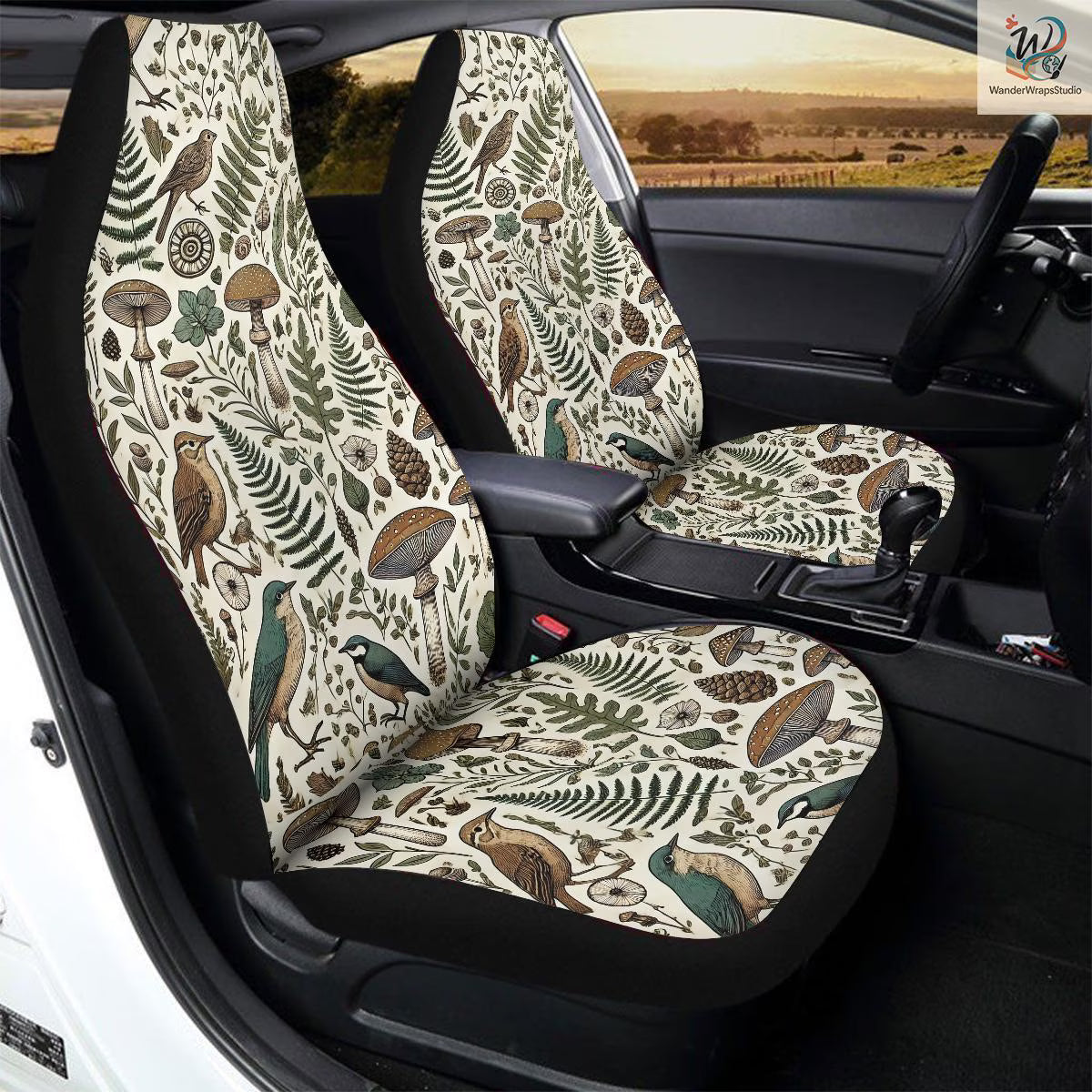 Enchanted Woodland Car Seat Covers – High Quality Graphic and Polar Fleece Protector Set