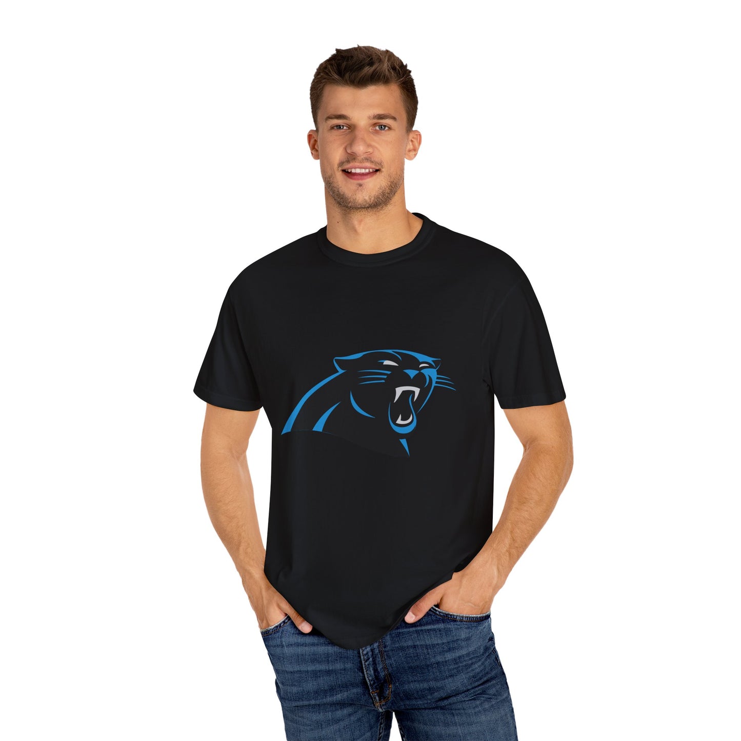 Carolina Panthers Go Panthers Garment-Dyed T-Shirt – Premium Cotton Tee for Customization