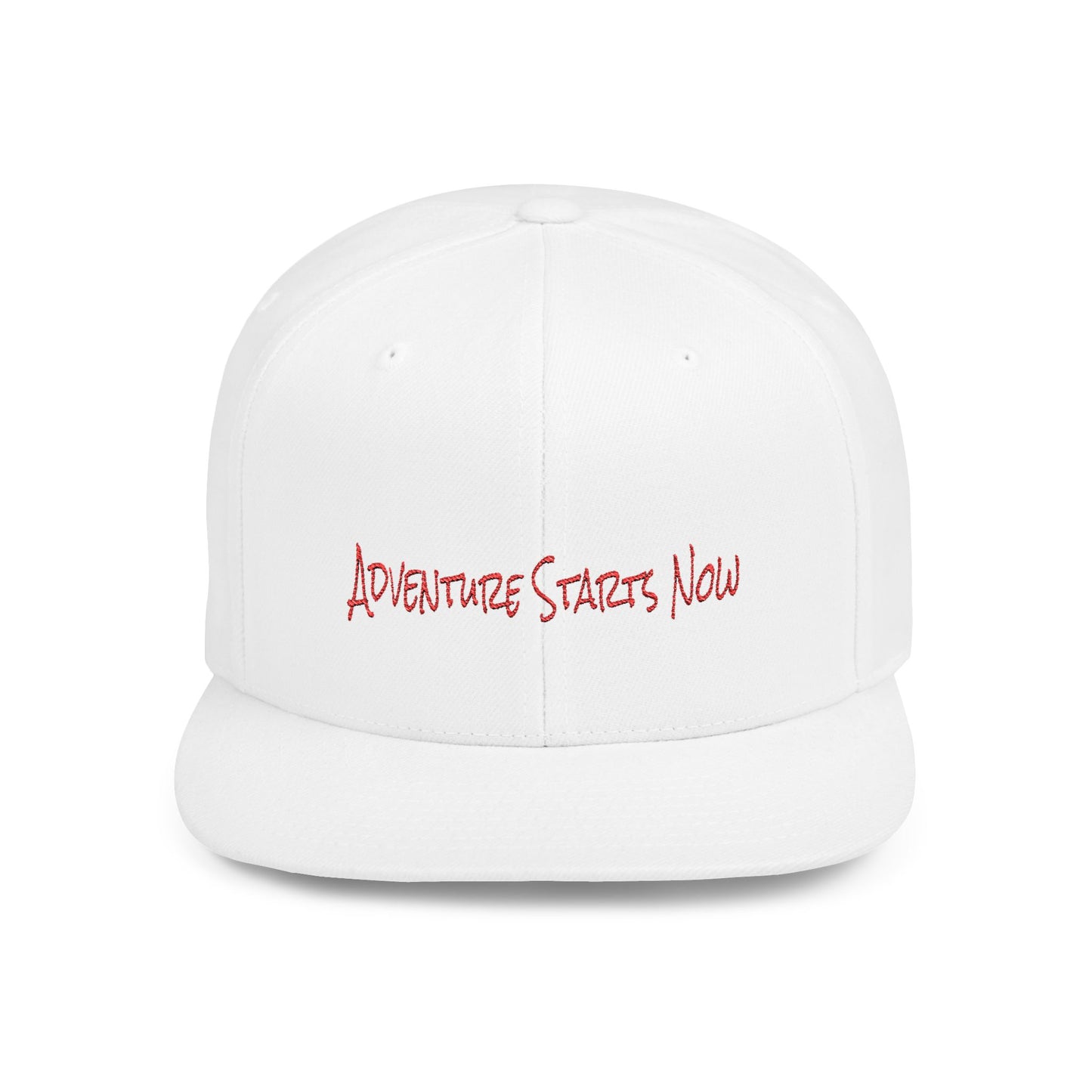 Text Adventure Starts Now Flat Bill Snapback – Lightweight, Custom Fit, Premium Quality