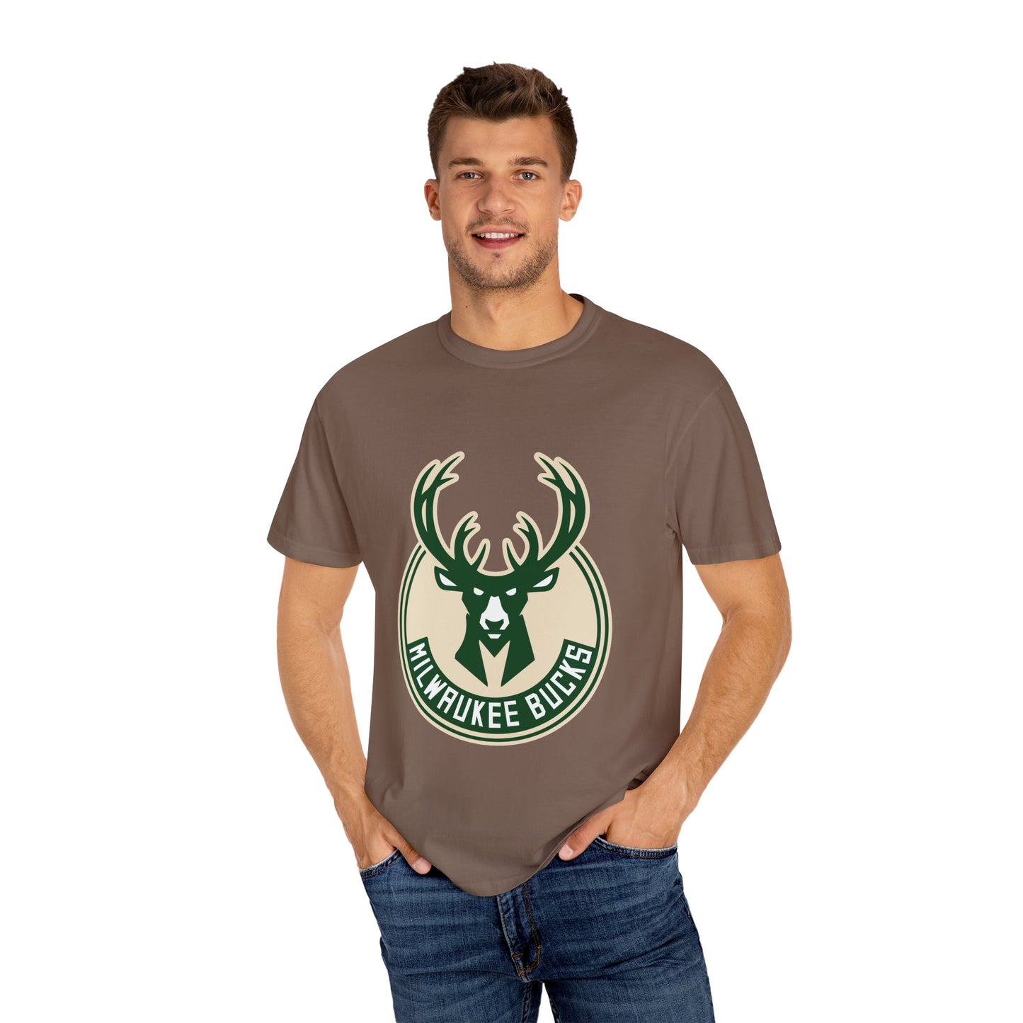 Milwaukee Bucks NBA Garment-Dyed T-Shirt – Premium Cotton Tee for Customization