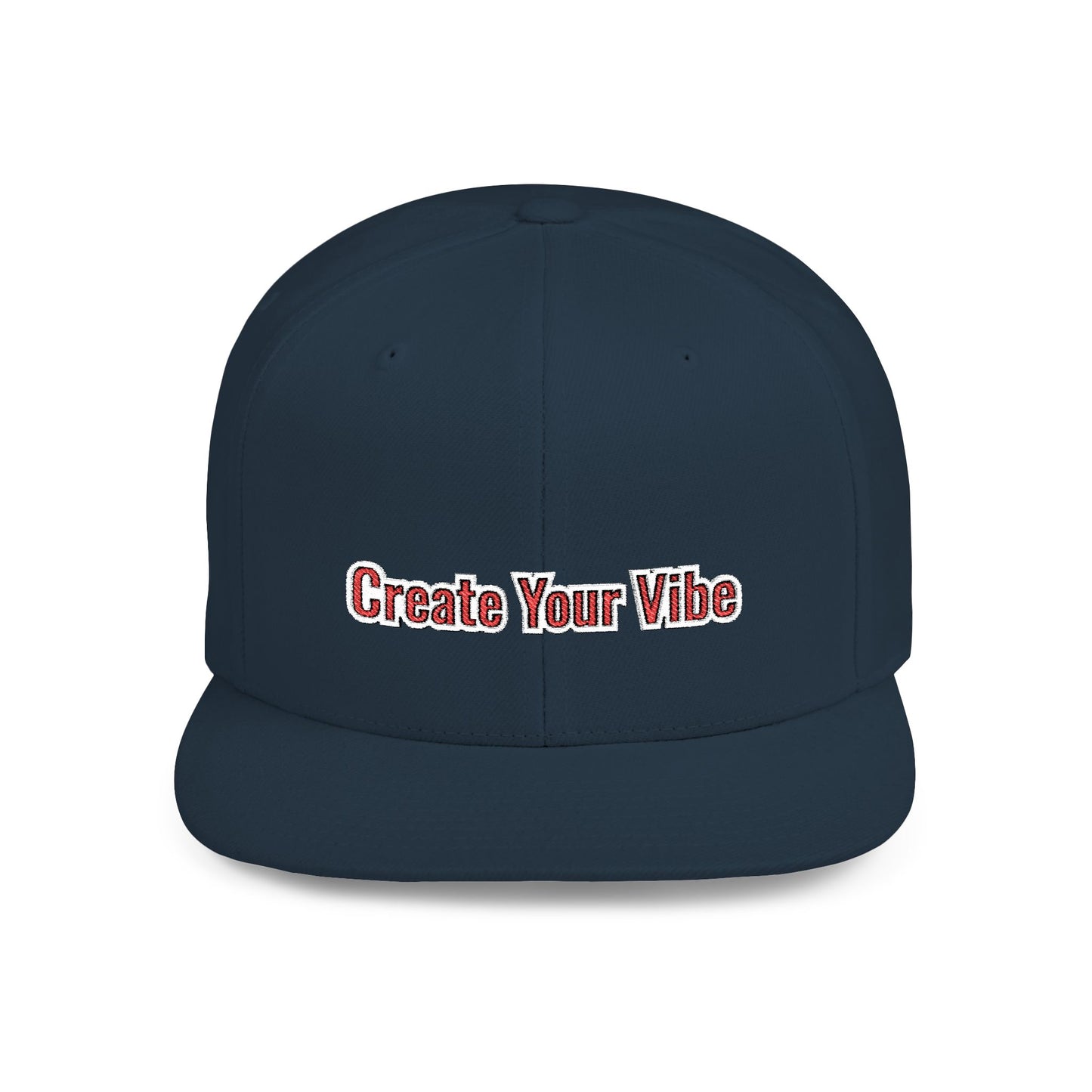 Text Create Your Vibe Flat Bill Snapback – Lightweight, Custom Fit, Premium Quality