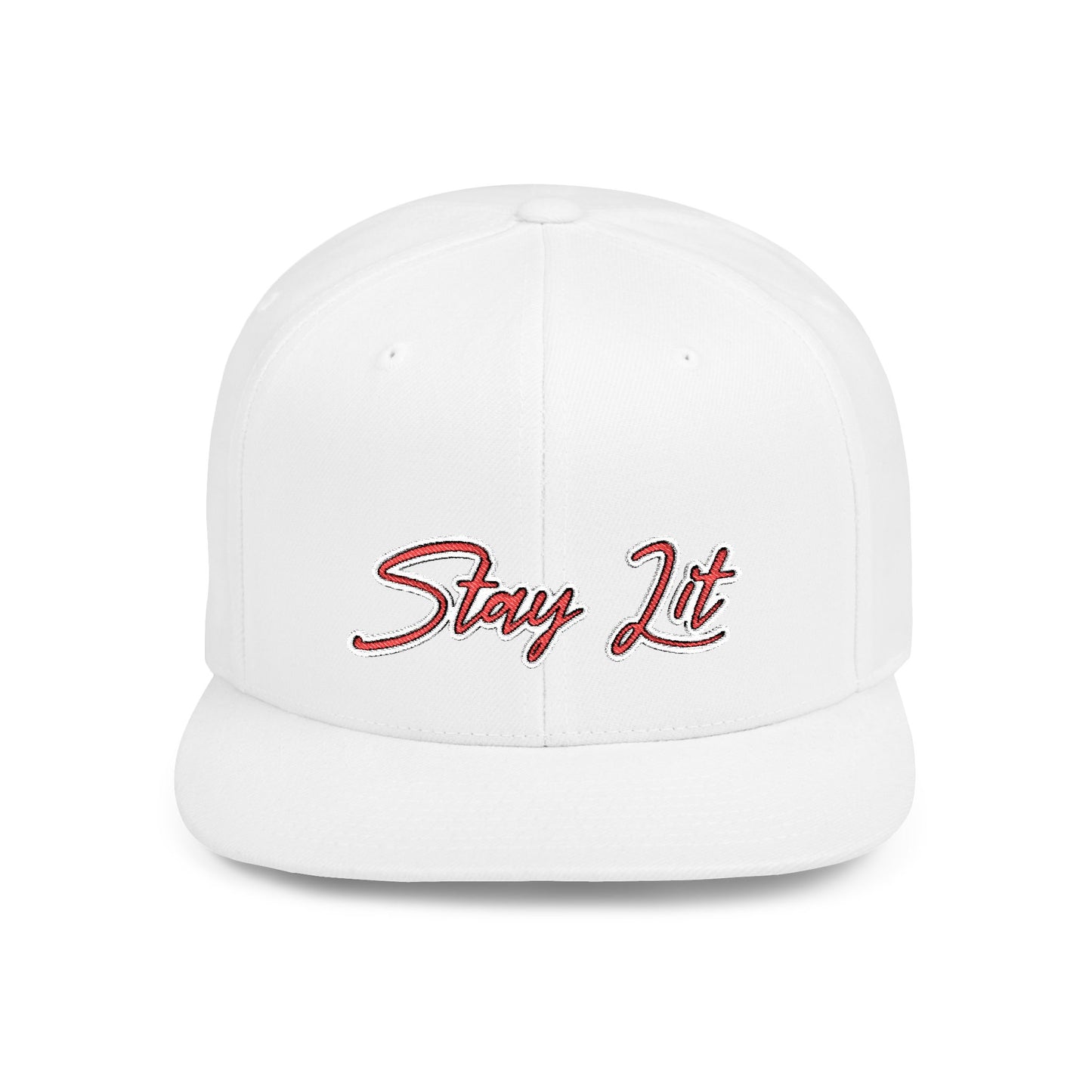 Text Stay Lit Flat Bill Snapback – Lightweight, Custom Fit, Premium Quality
