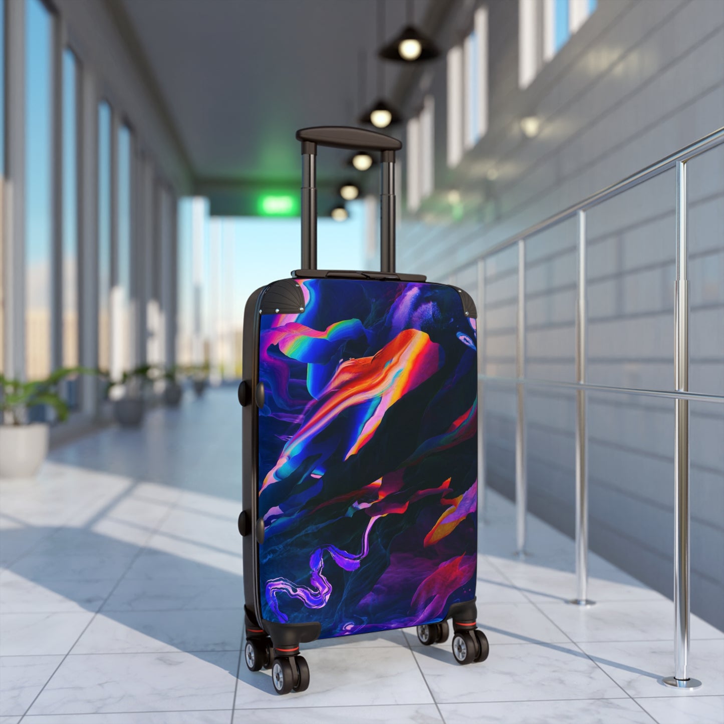 Abstract Colorful Digital Art Carry-On Suitcase - Stylish Luggage for Travelers