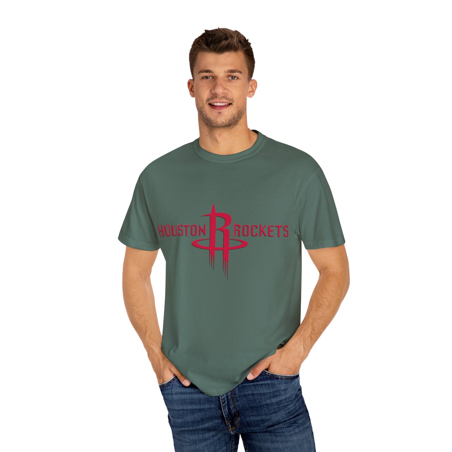 Houston Rockets Garment-Dyed T-Shirt – Premium Cotton Tee for Customization