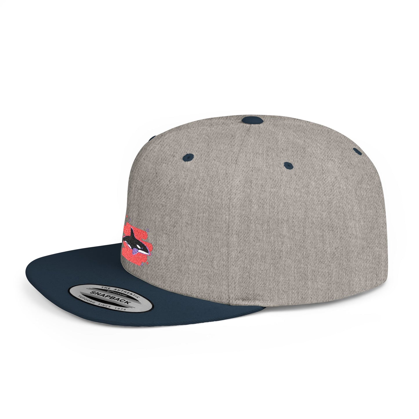 Icons Embroidered Dolphin Pink Flat Bill Snapback – Lightweight, Custom Fit, Premium Quality