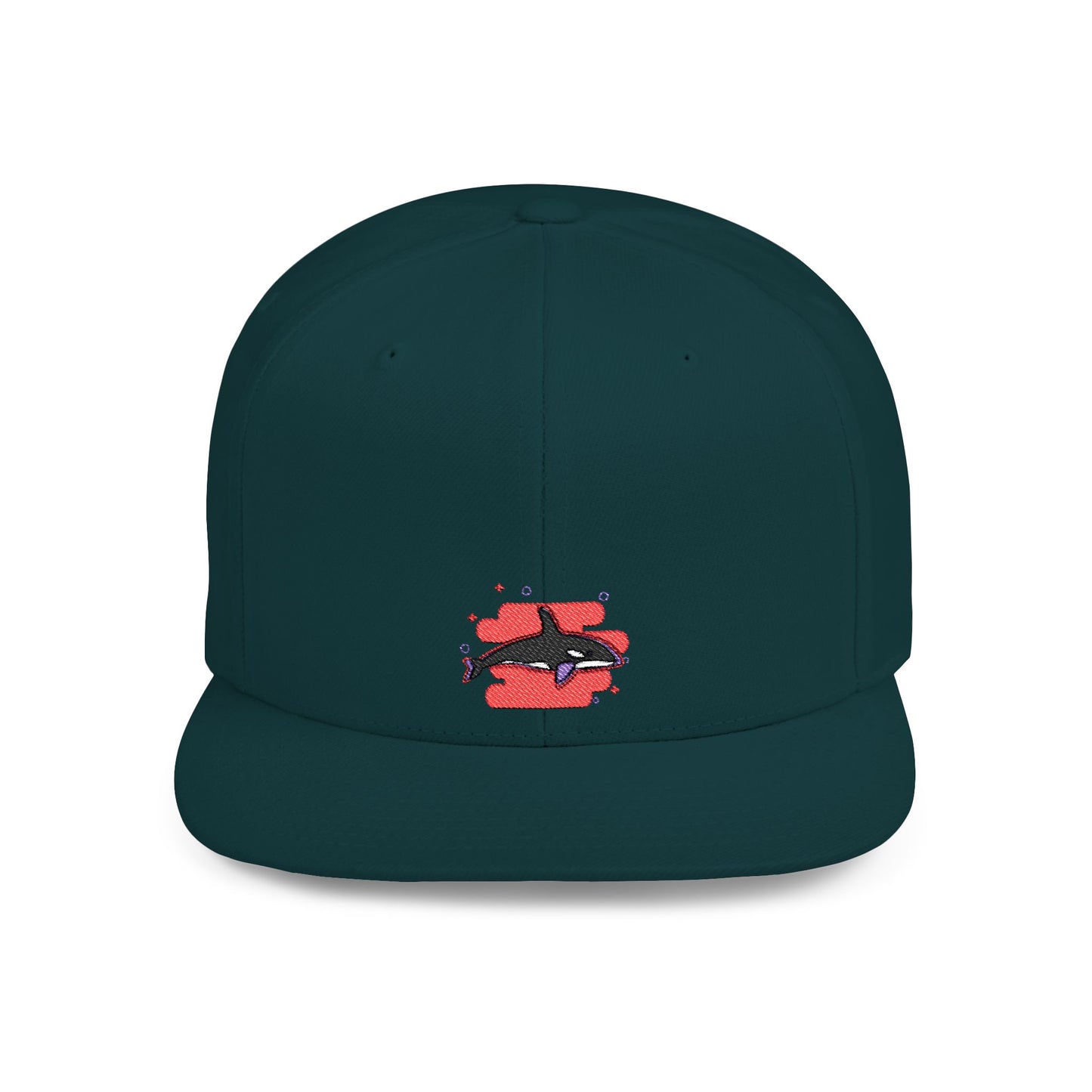 Icons Embroidered Dolphin Pink Flat Bill Snapback – Lightweight, Custom Fit, Premium Quality
