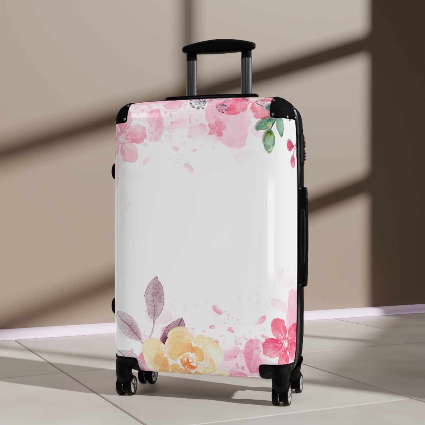 Nature Flowers Floral Petal Wreath Art Carry-On Suitcase - Stylish Luggage for Travelers