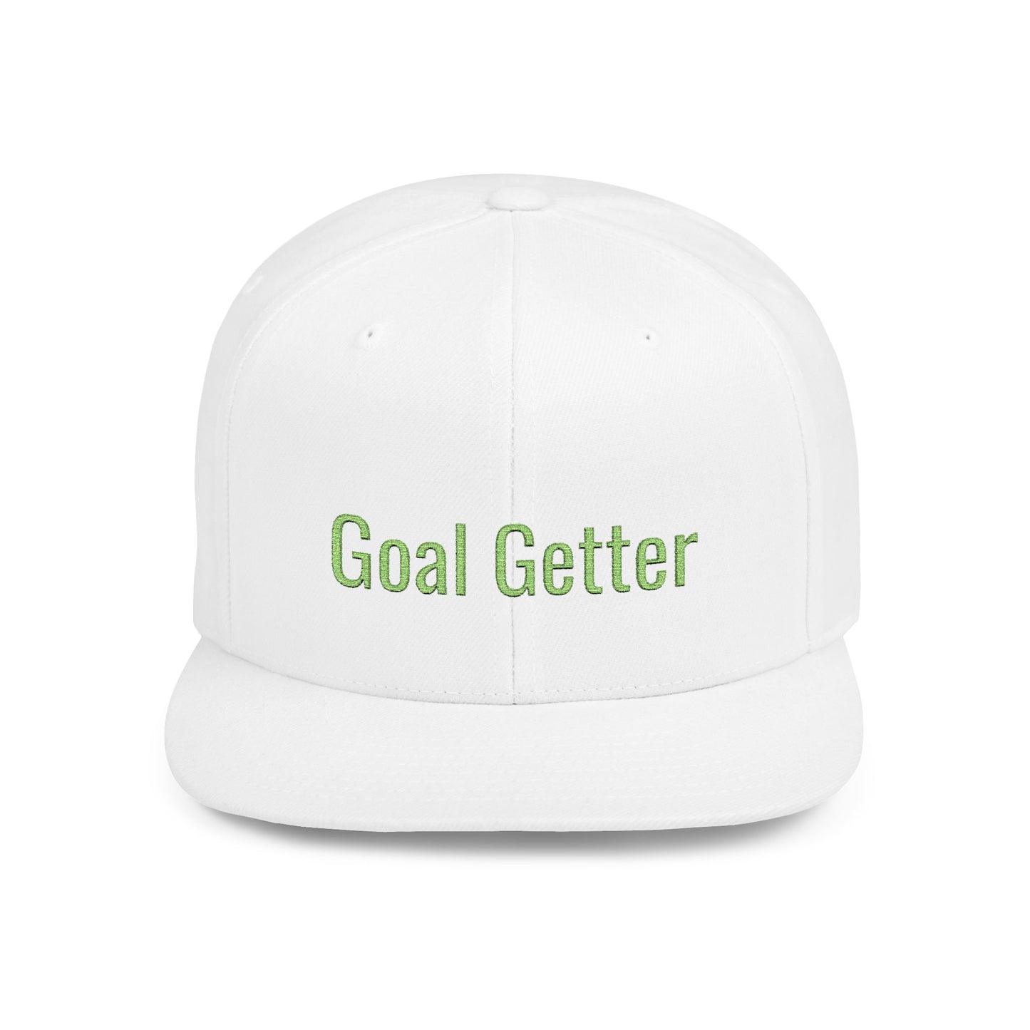 Text Goal Getter Flat Bill Snapback – Lightweight, Custom Fit, Premium Quality