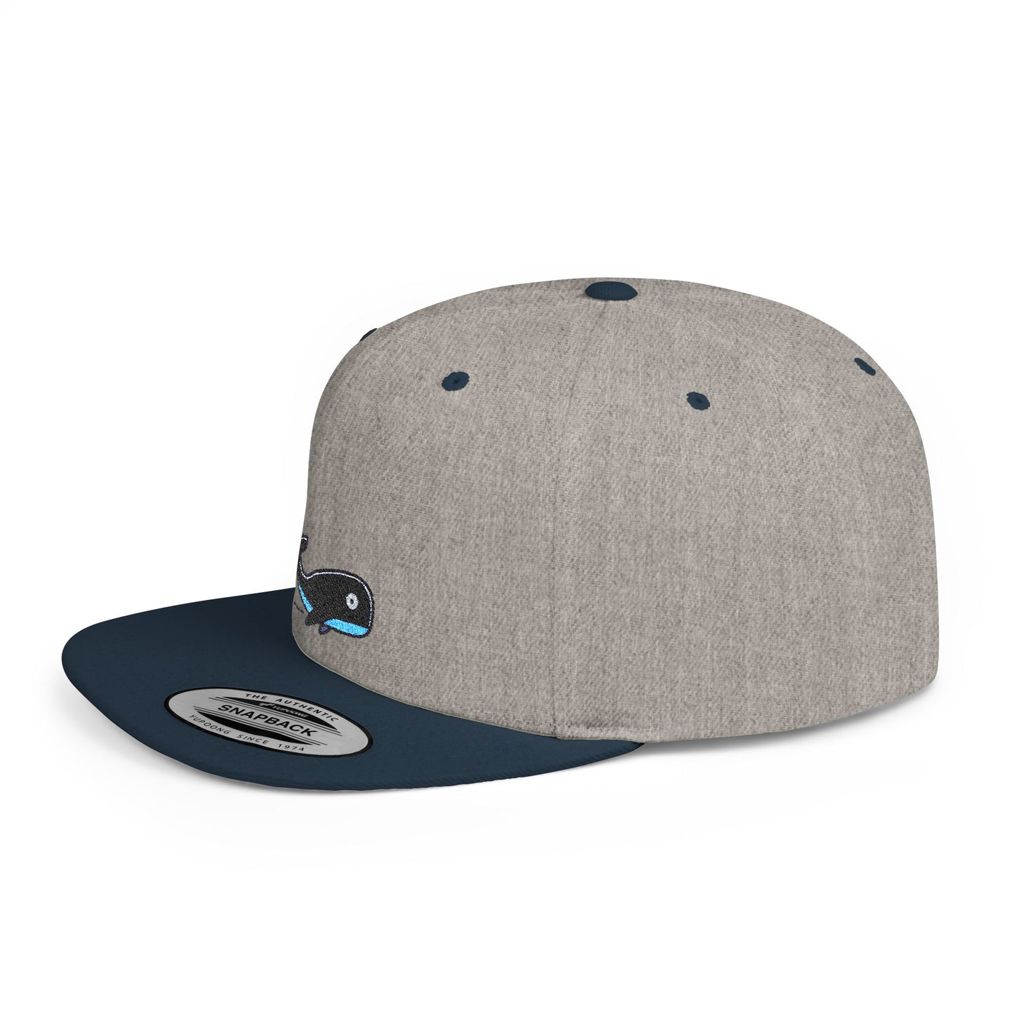 Icons Embroidered Whale Flat Bill Snapback – Lightweight, Custom Fit, Premium Quality