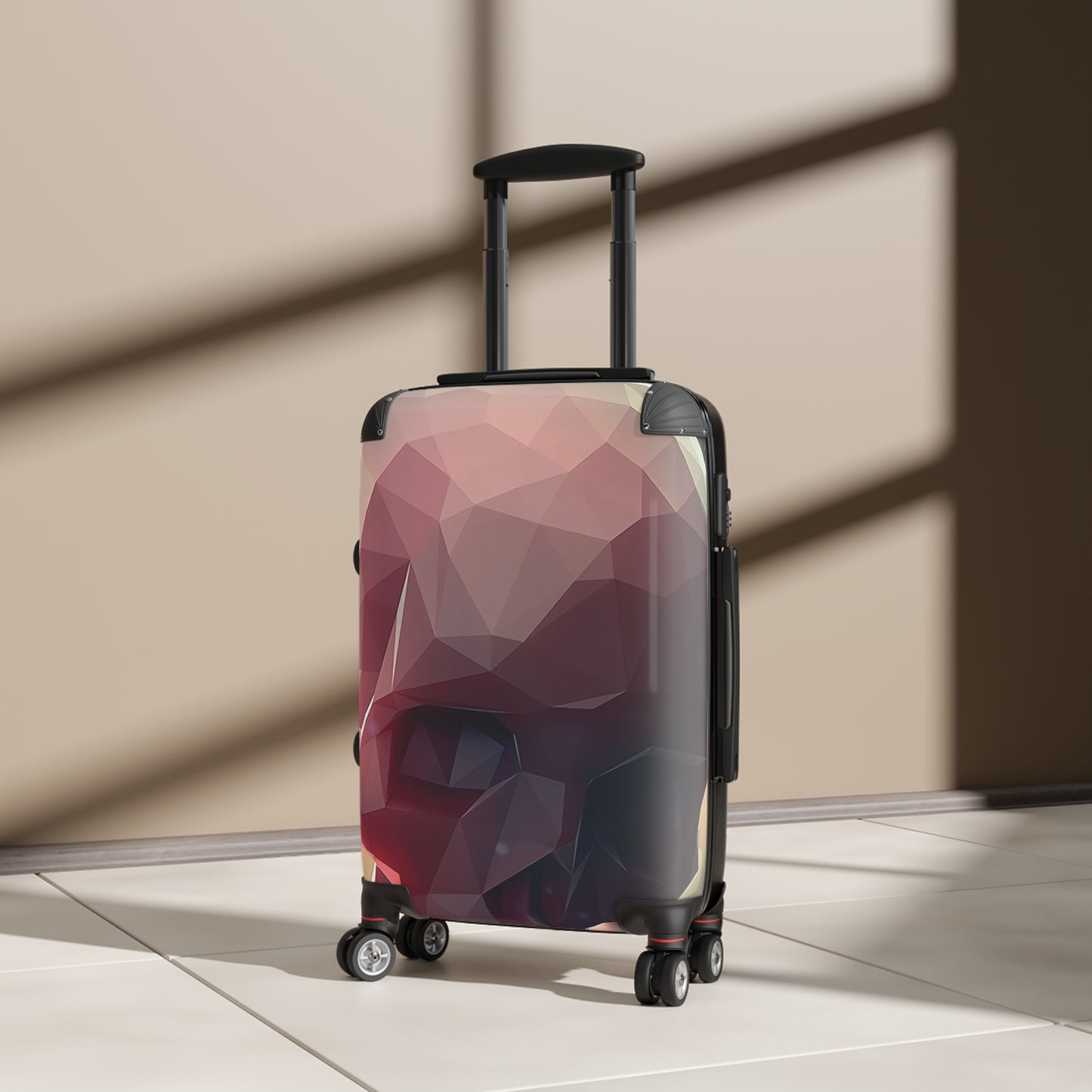 Abstract Skull Digital Art Carry-On Suitcase - Stylish Luggage for Travelers