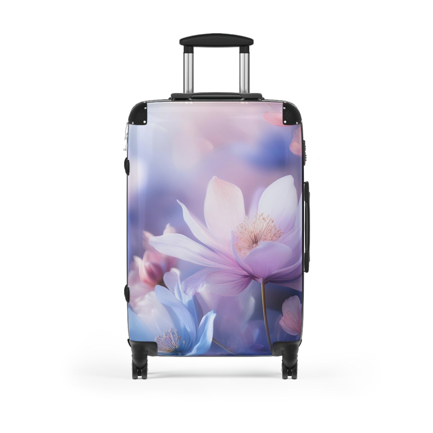 Nature Flowers Floral Blue and Pink Art Carry-On Suitcase - Stylish Luggage for Travelers