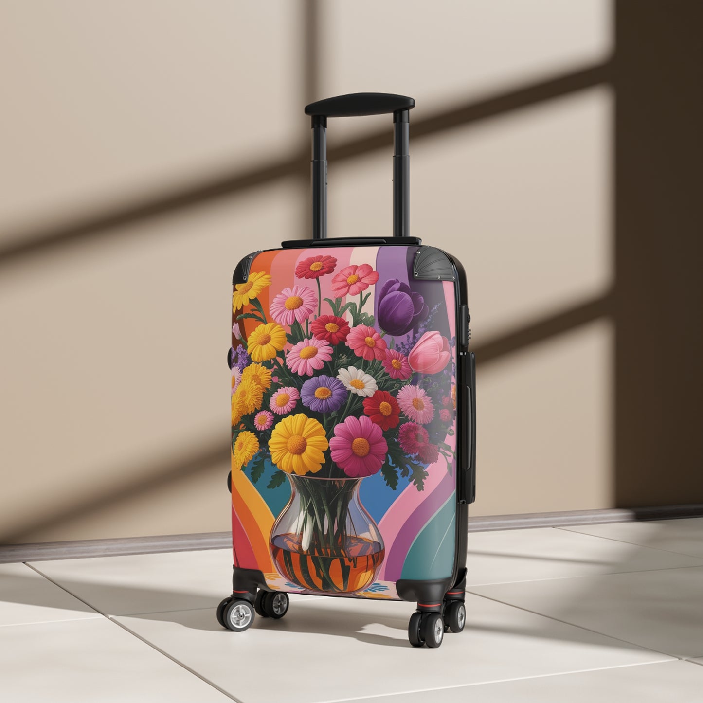 Nature Flowers Floral Vase Colorful Art Carry-On Suitcase - Stylish Luggage for Travelers