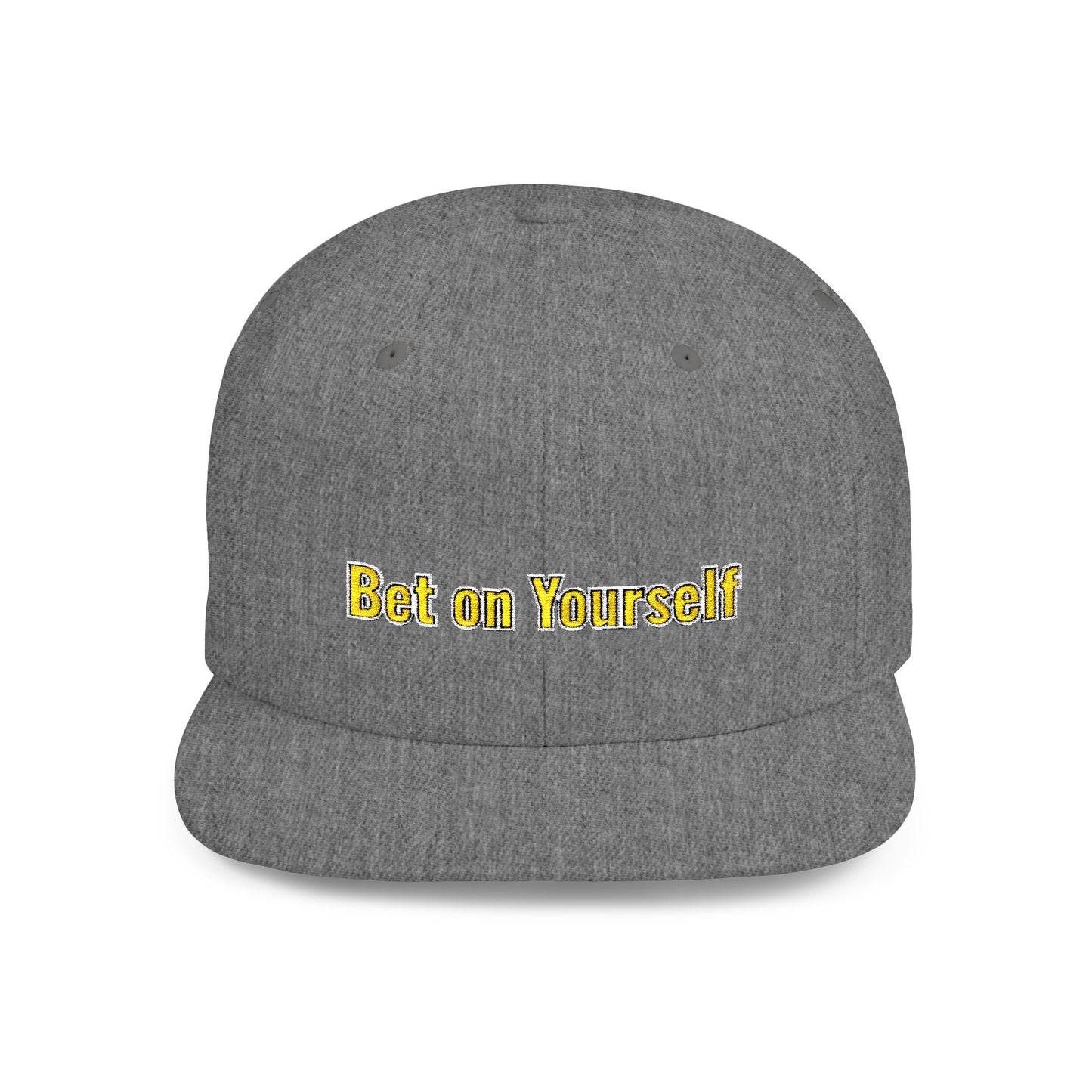 Text Bet On Yourself Flat Bill Snapback – Lightweight, Custom Fit, Premium Quality
