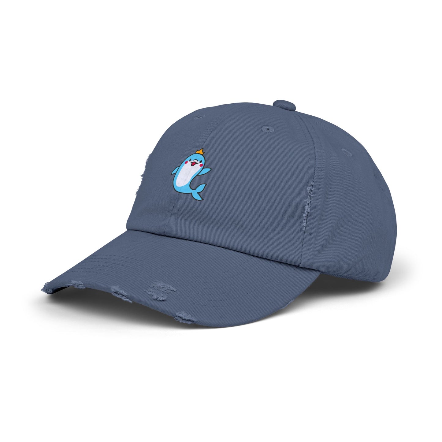 Dolphin Crown Vintage Distressed Dad Hat Unisex Adjustable Cotton Twill Baseball Cap for Casual Everyday Wear
