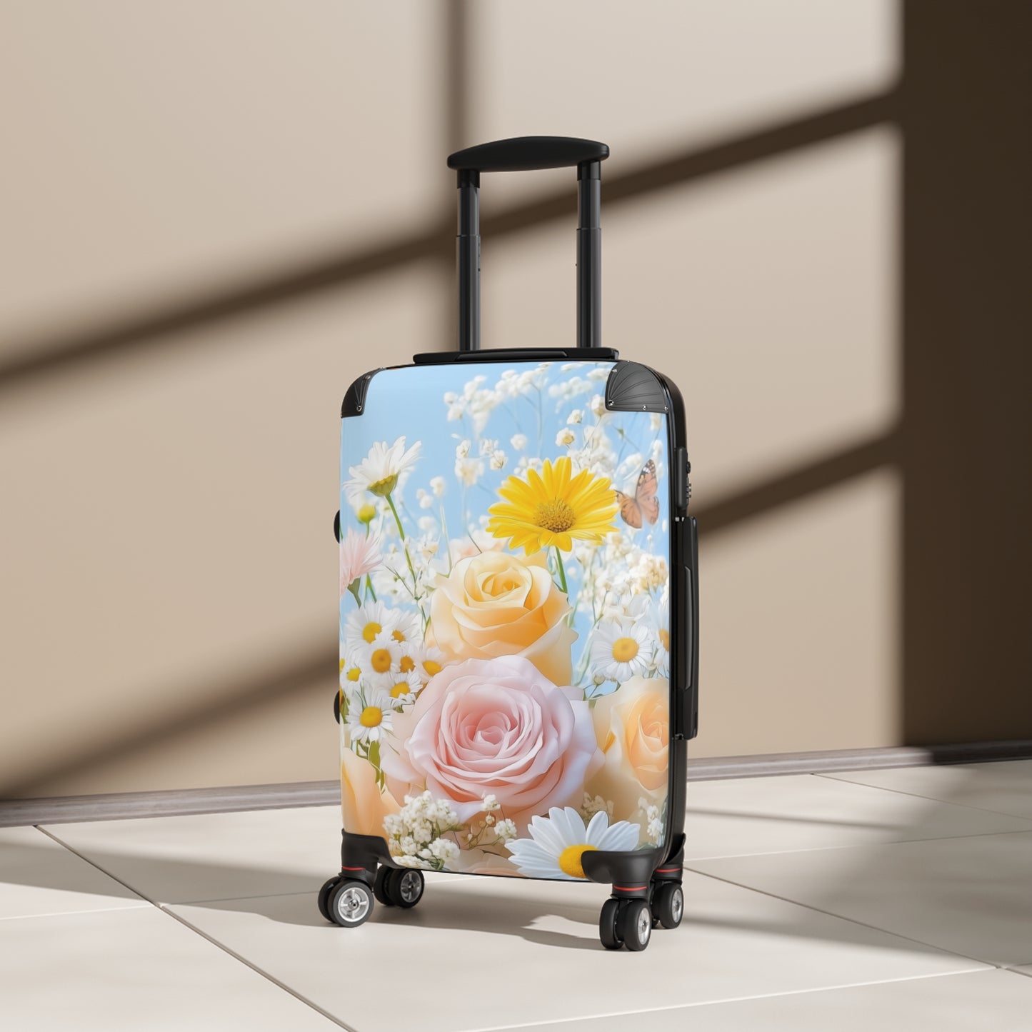 Nature Flowers Floral Chrysanthemums Roses Art Carry-On Suitcase - Stylish Luggage for Travelers