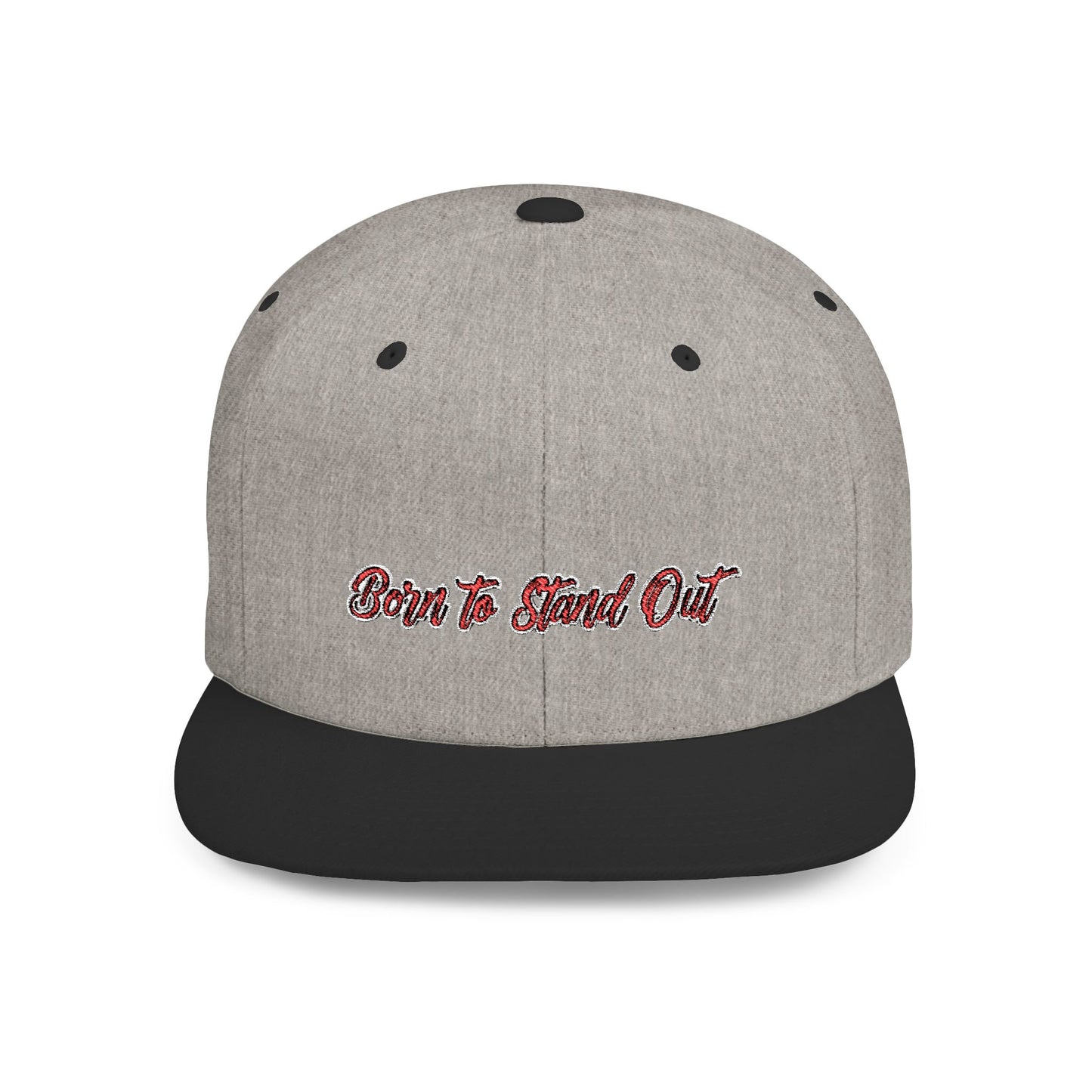 Text Born To Stand Out Flat Bill Snapback – Lightweight, Custom Fit, Premium Quality