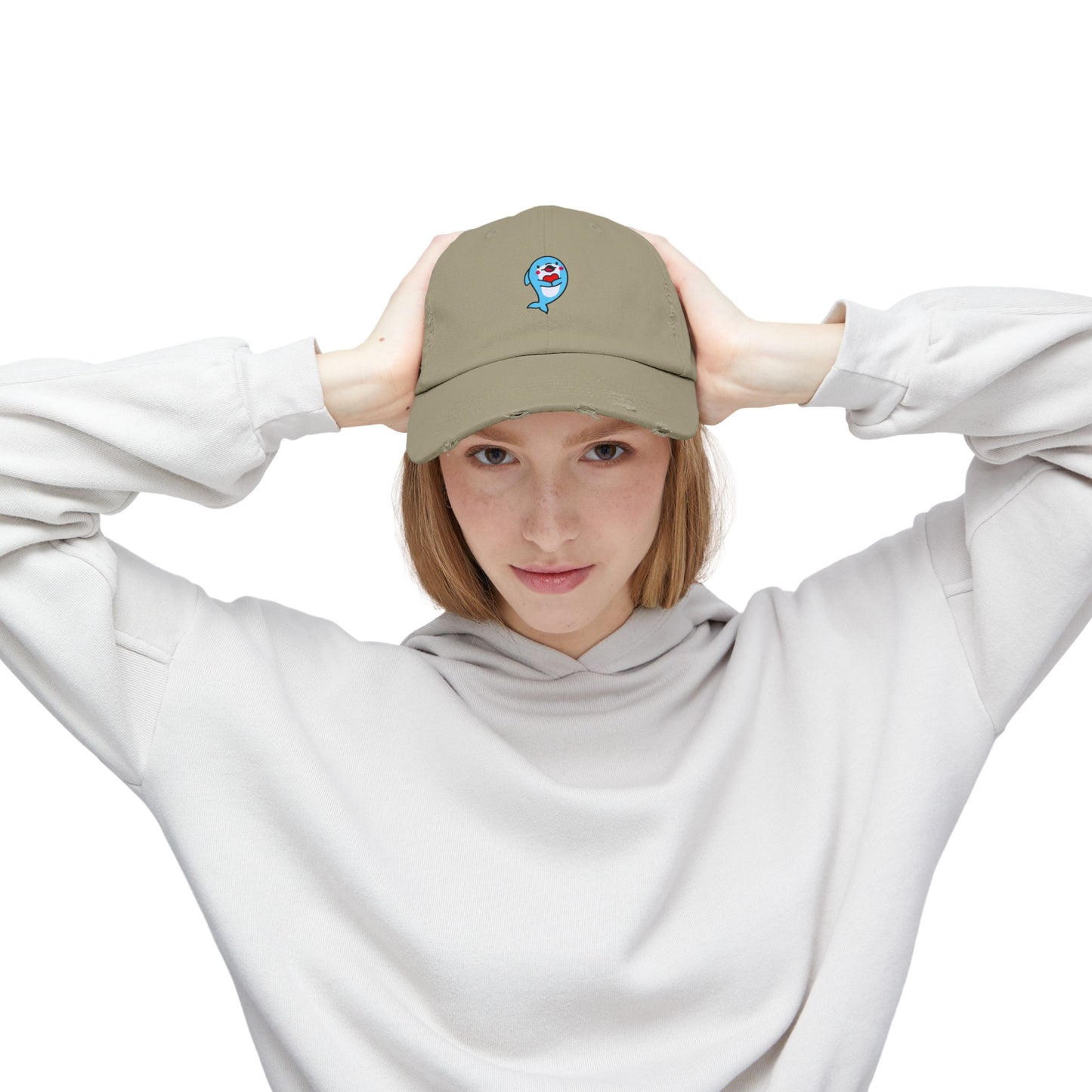 Dolphin Vintage Distressed Dad Hat Unisex Adjustable Cotton Twill Baseball Cap for Casual Everyday Wear