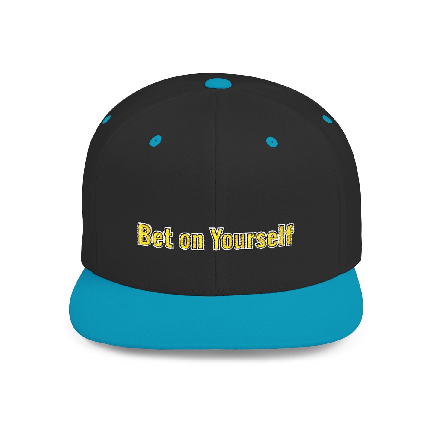 Text Bet On Yourself Flat Bill Snapback – Lightweight, Custom Fit, Premium Quality