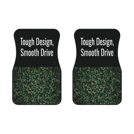 Army Tough Design Smooth Ride Car Floor Mats – 2-Piece Front Set, Durable & Stylish, Universal Fit