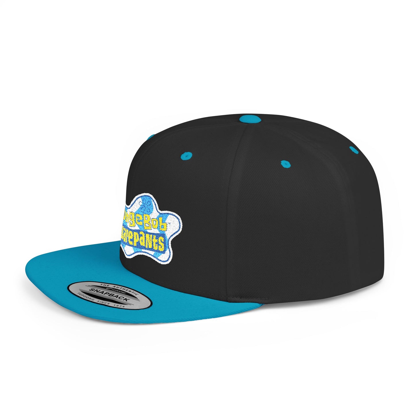 SpongeBob SquarePants Logo Flat Bill Snapback – Lightweight, Custom Fit, Premium Quality