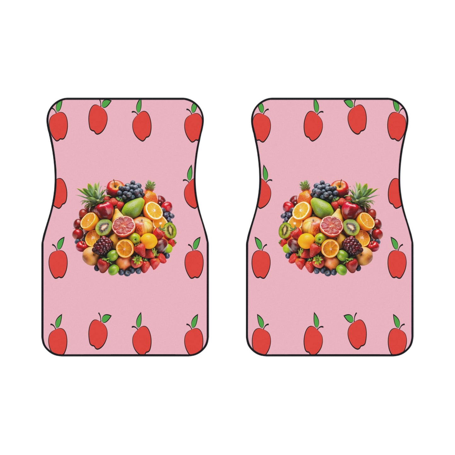 Fruits Assortment Car Floor Mats – 2-Piece Front Set, Durable & Stylish, Universal Fit