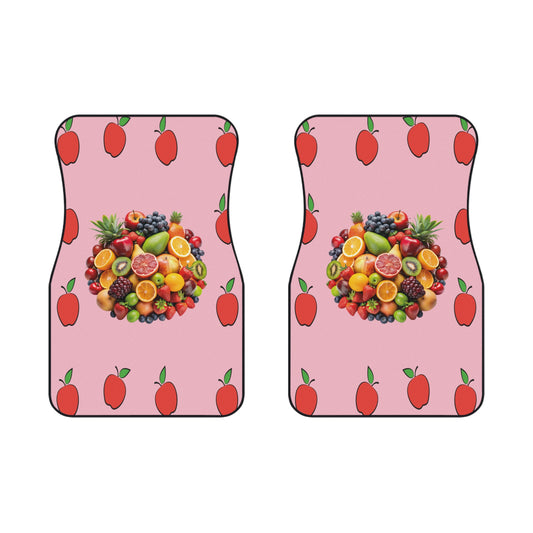 Fruits Assortment Car Floor Mats – 2-Piece Front Set, Durable & Stylish, Universal Fit