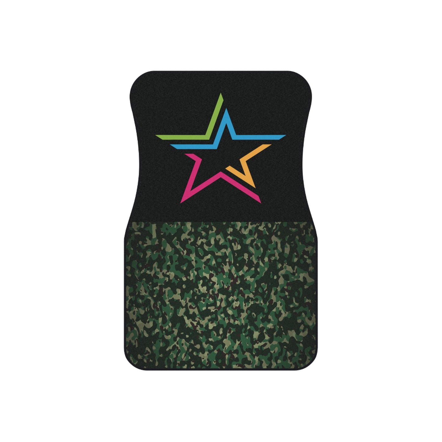 Army Star Car Floor Mats – 2-Piece Front Set, Durable & Stylish, Universal Fit