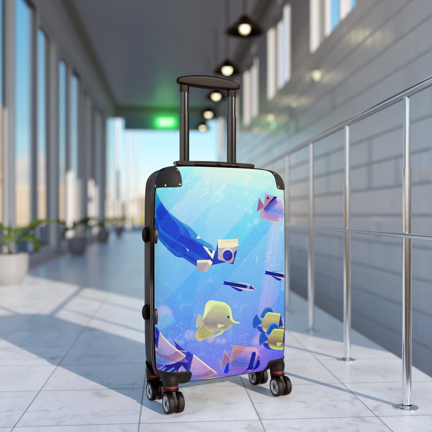 Abstract Underwater Fish Art Carry-On Suitcase - Stylish Luggage for Travelers