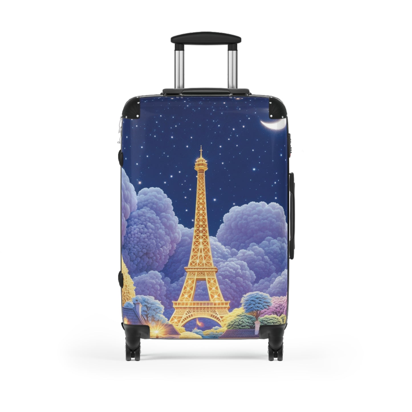 Art Cat Eiffel Tower Dreamy Carry-On Suitcase - Stylish Luggage for Travelers