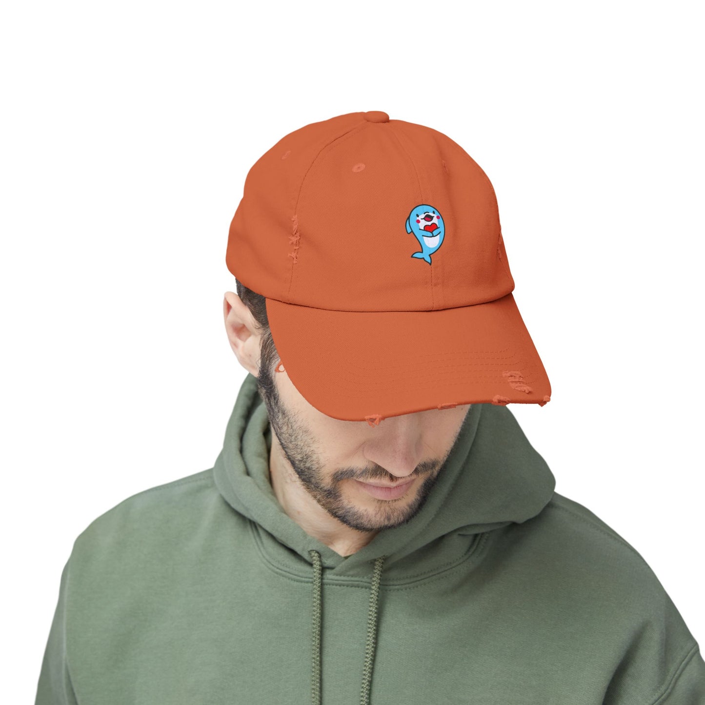 Dolphin Vintage Distressed Dad Hat Unisex Adjustable Cotton Twill Baseball Cap for Casual Everyday Wear