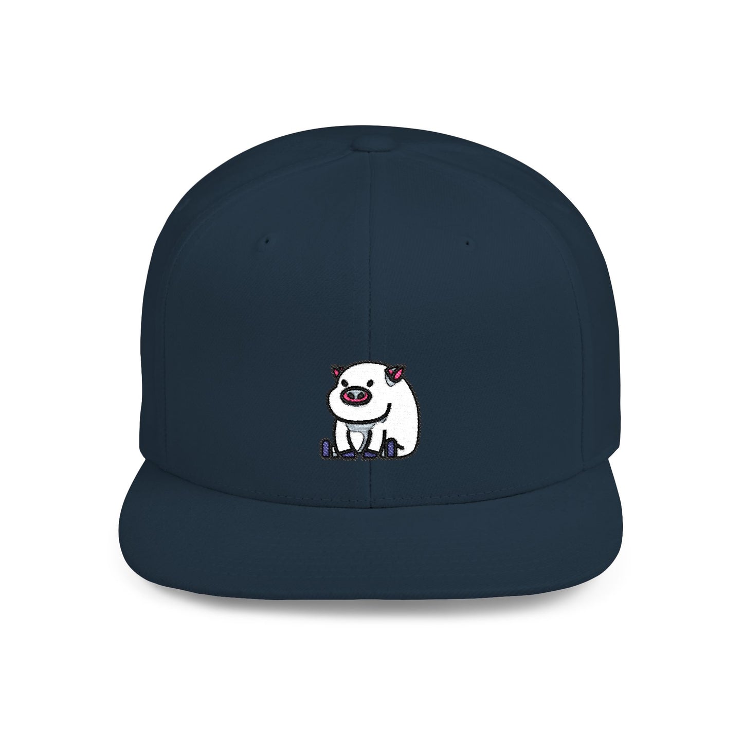 Icons Embroidered Pig Flat Bill Snapback – Lightweight, Custom Fit, Premium Quality