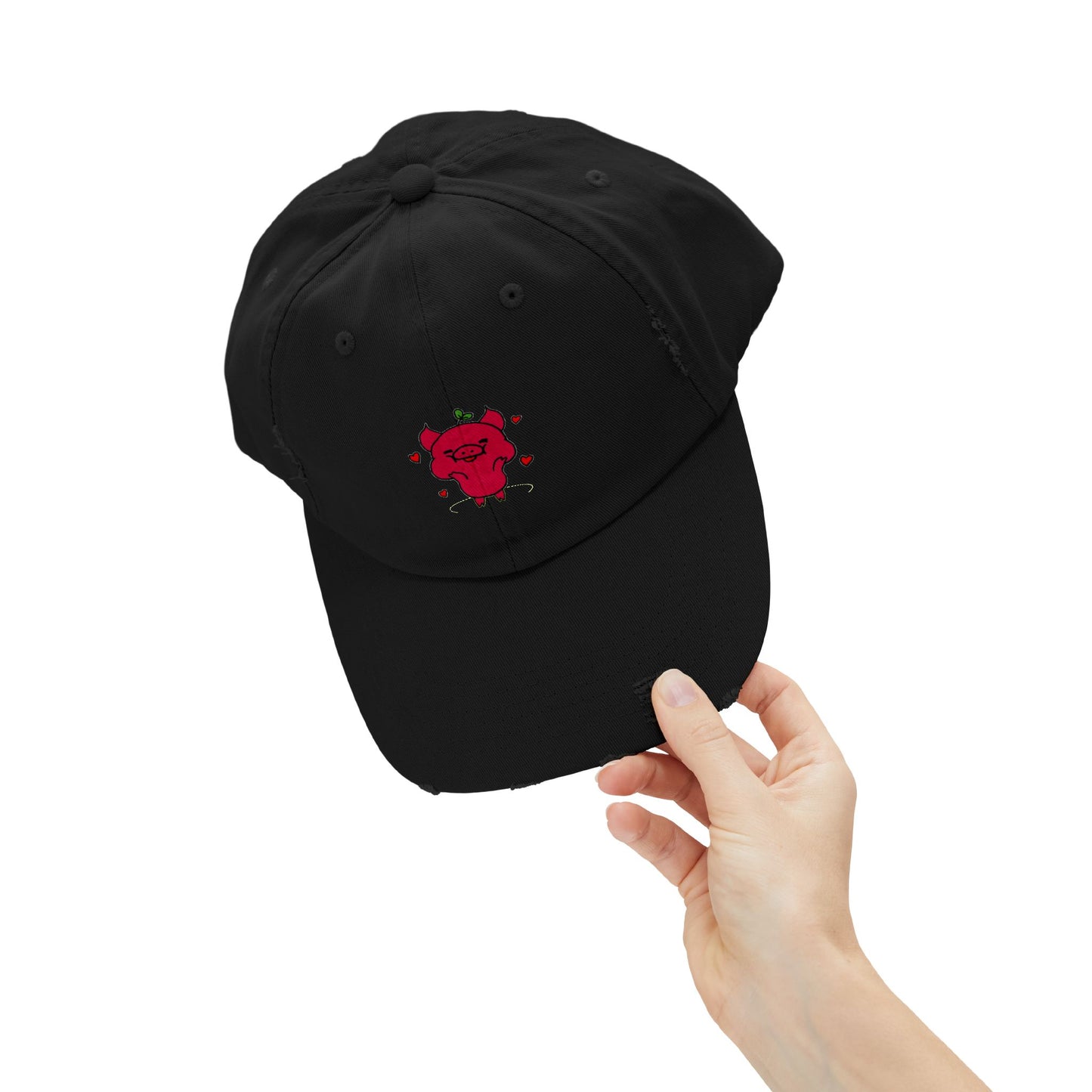 Pig Vintage Distressed Dad Hat Unisex Adjustable Cotton Twill Baseball Cap for Casual Everyday Wear