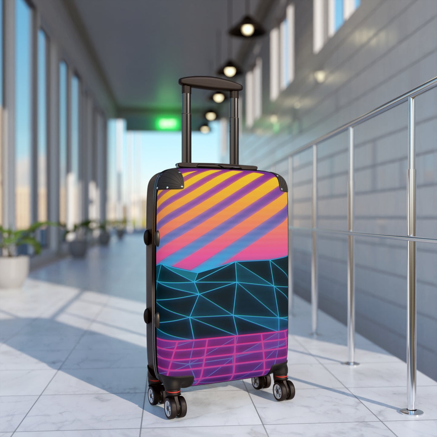 Abstract Neon Sunset Art Carry-On Suitcase - Stylish Luggage for Travelers