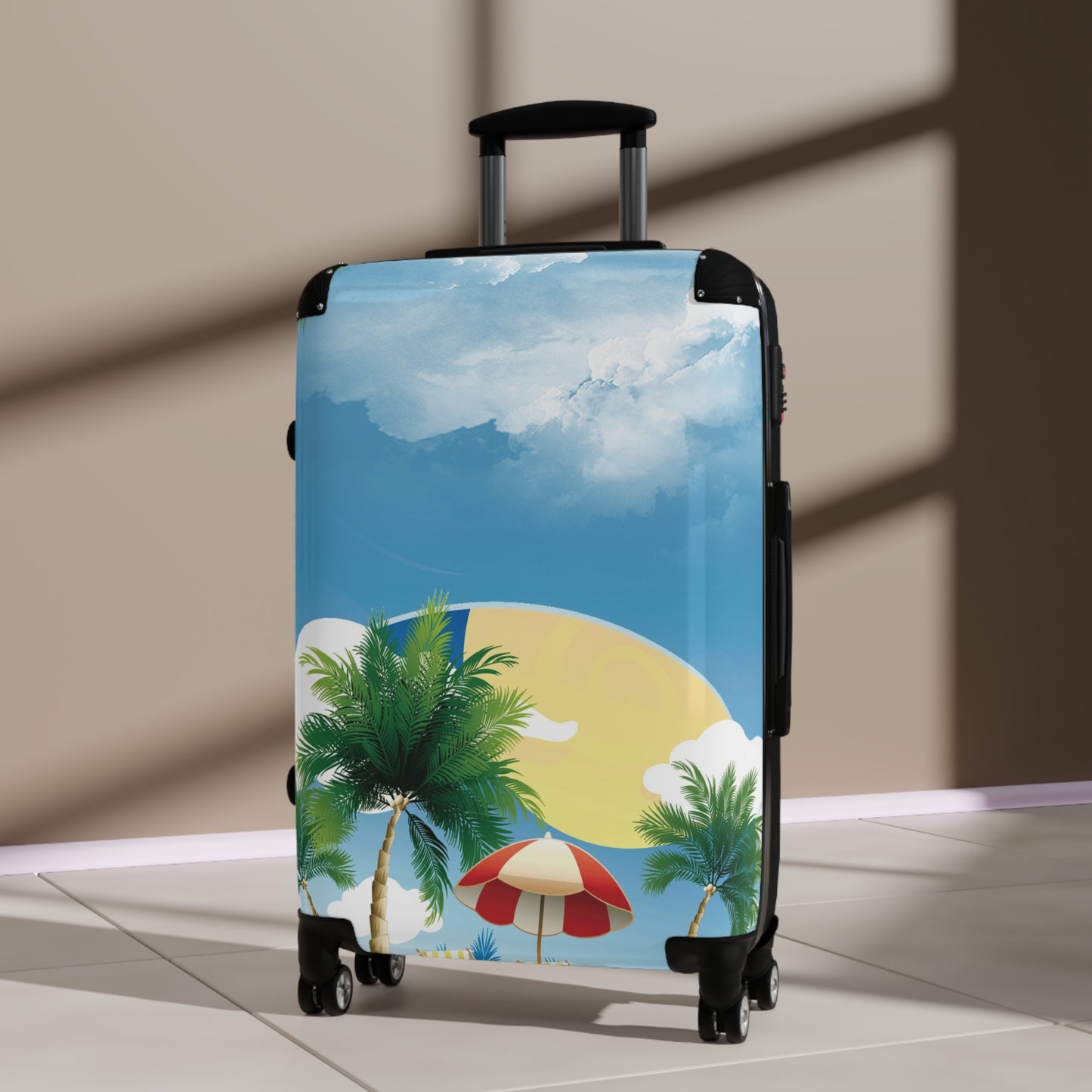 Nature Summer Beach Blue Literary Art Carry-On Suitcase - Stylish Luggage for Travelers