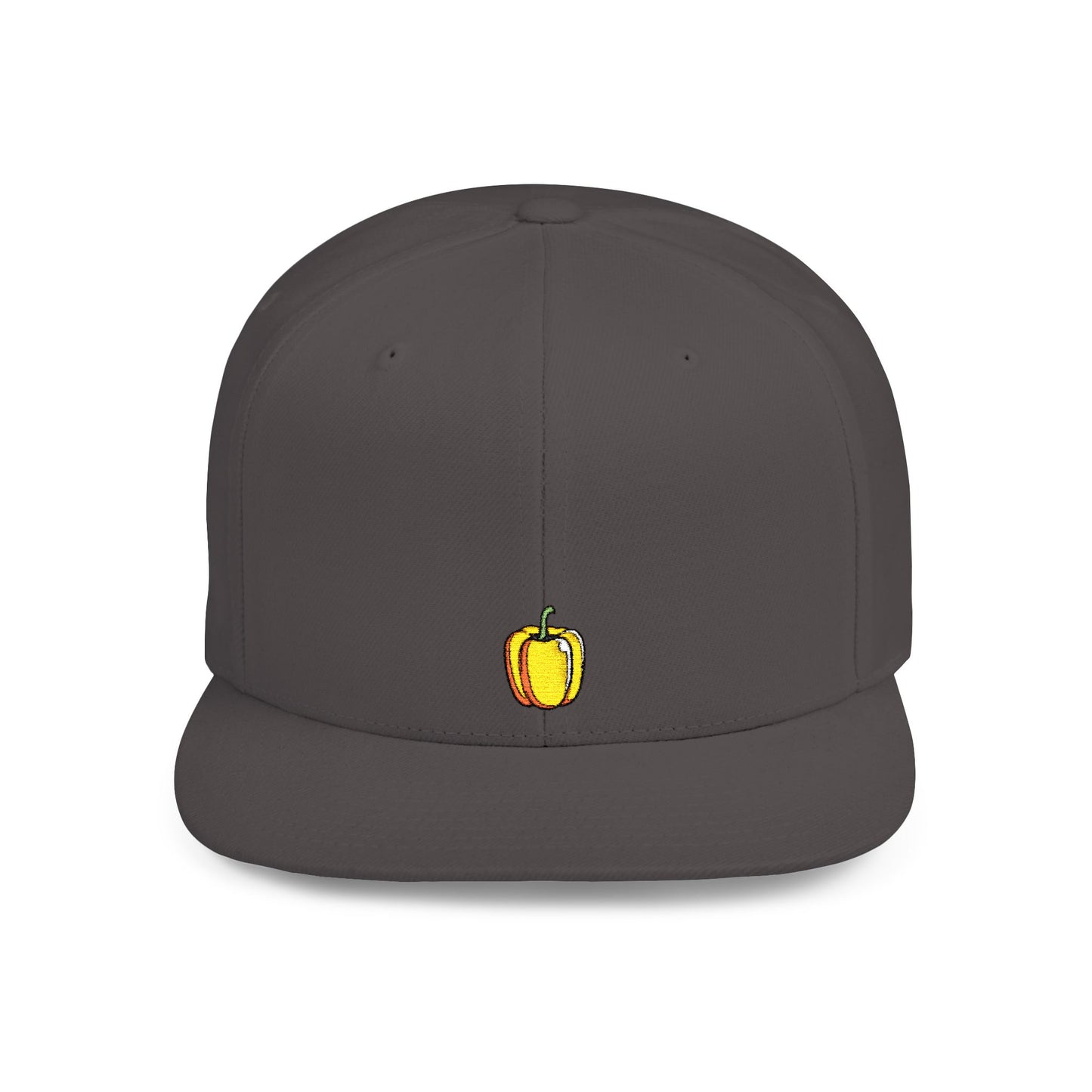 Icons Embroidered Bell Pepper Flat Bill Snapback – Lightweight, Custom Fit, Premium Quality
