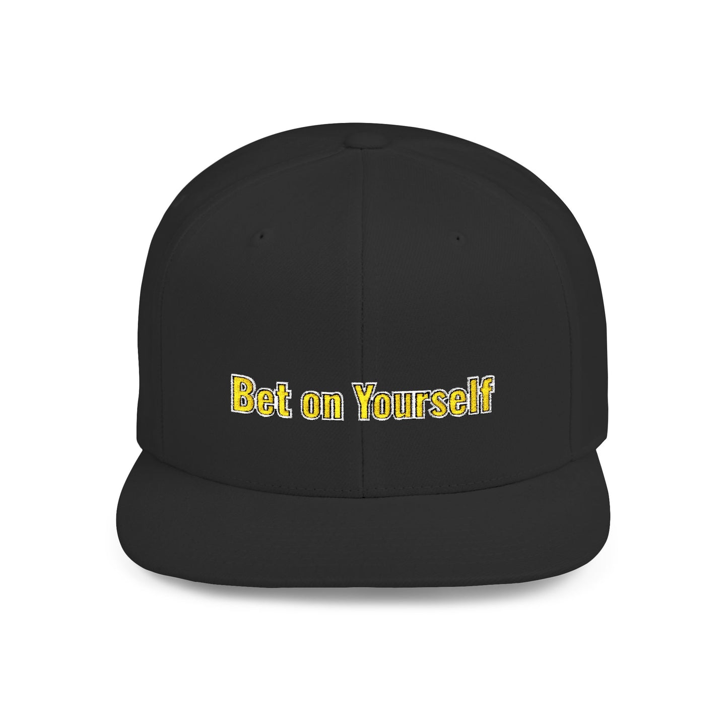 Text Bet On Yourself Flat Bill Snapback – Lightweight, Custom Fit, Premium Quality