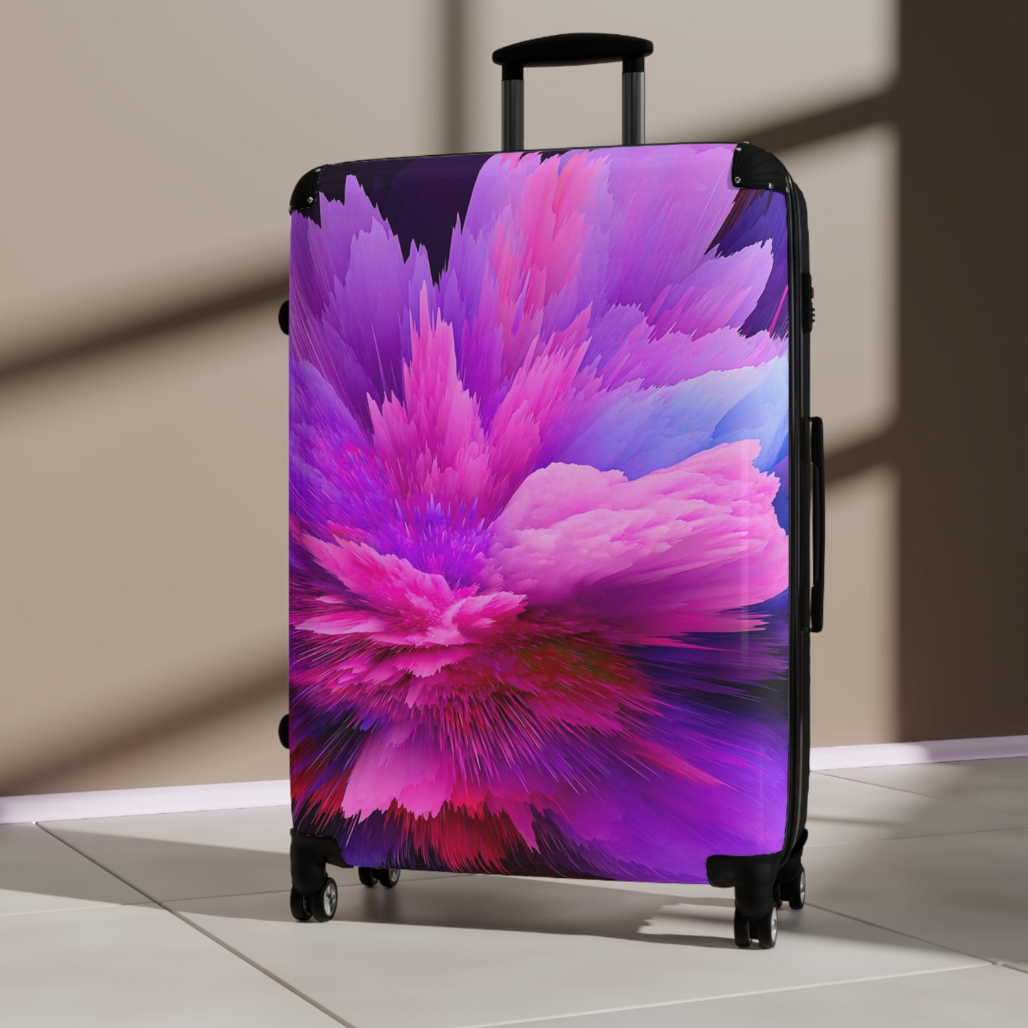 Abstract Colorful Burst Art Carry-On Suitcase - Stylish Luggage for Travelers