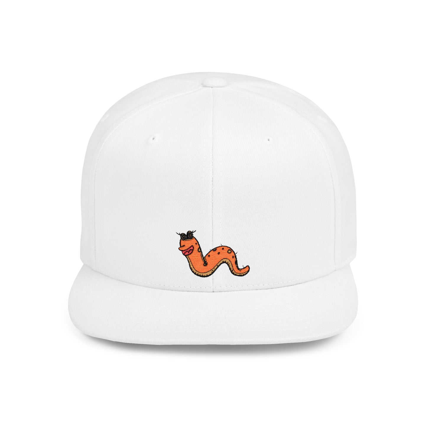 Icons Embroidered Yellow Worm Flat Bill Snapback – Lightweight, Custom Fit, Premium Quality