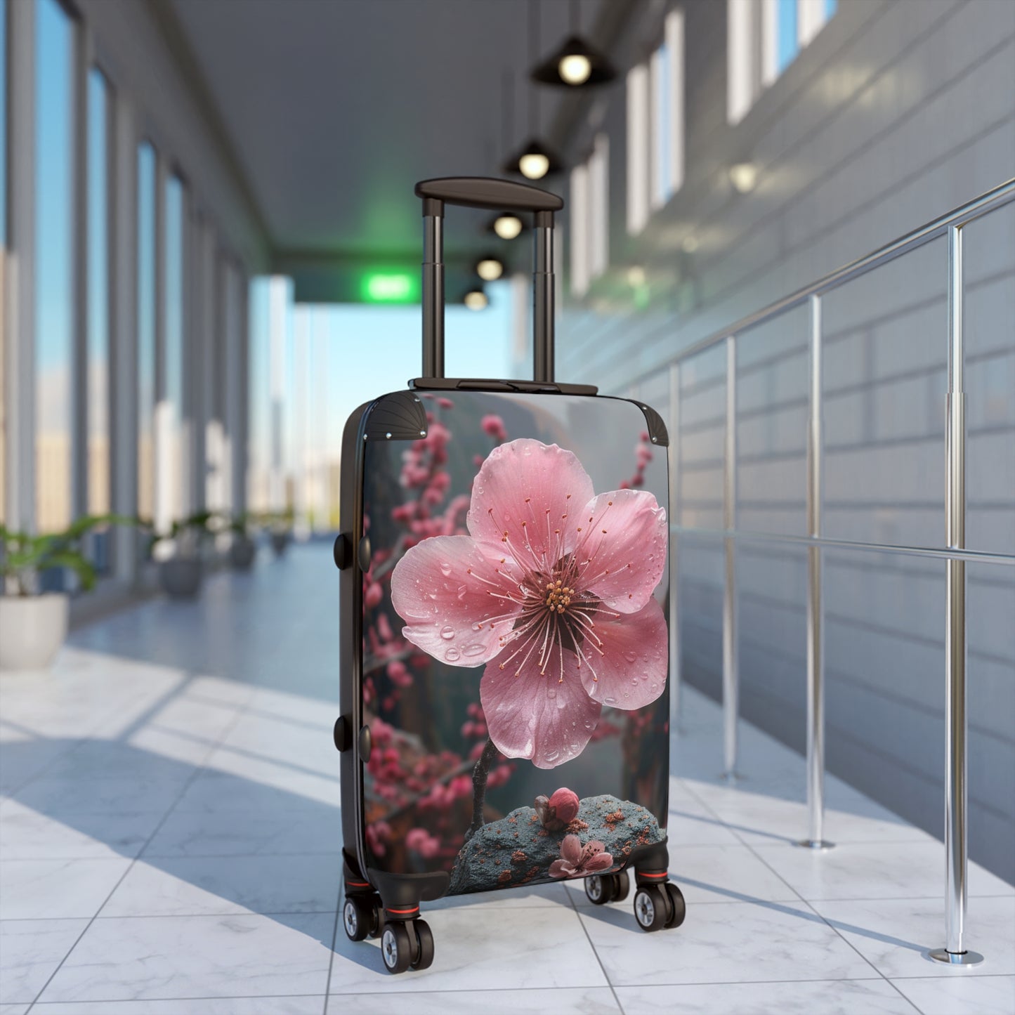 Nature Flowers Floral Animated Pink Flowers Art Carry-On Suitcase - Stylish Luggage for Travelers