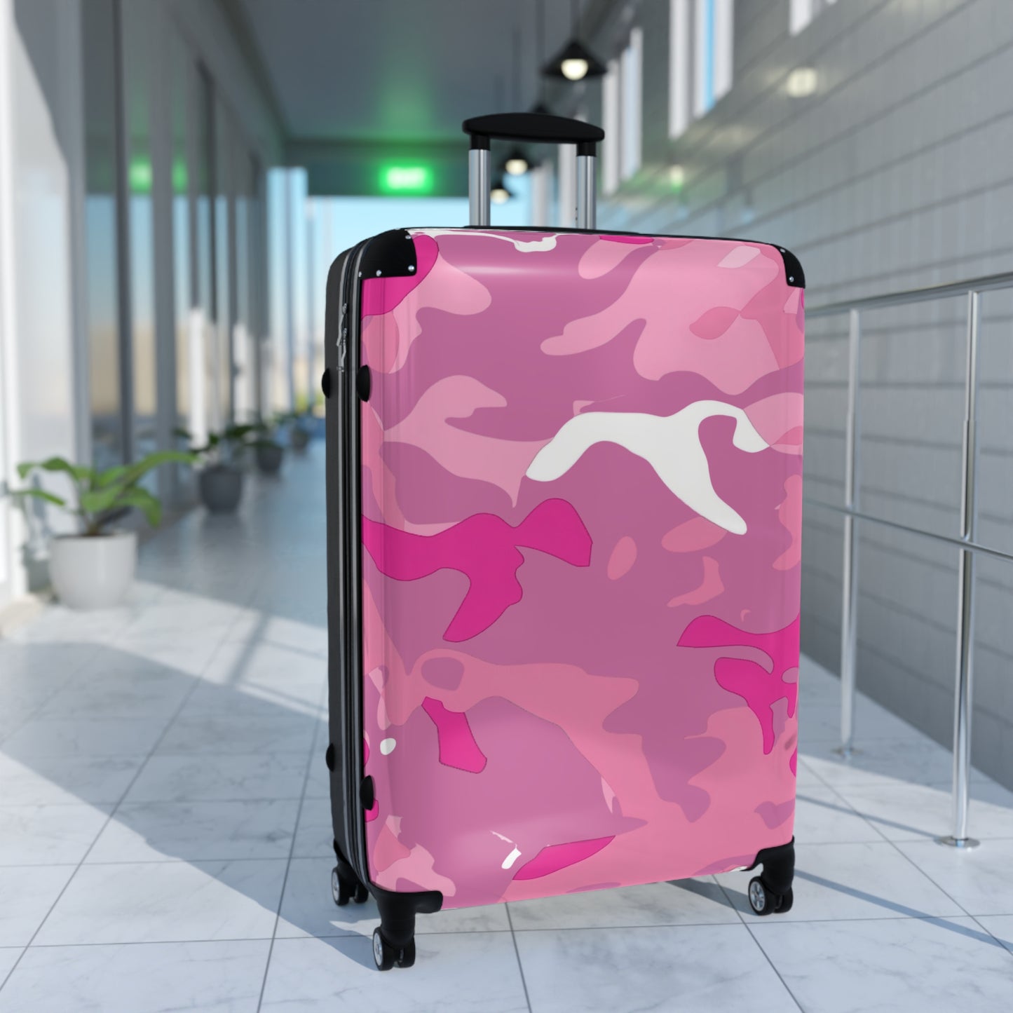 Abstract Pink Camo Art Carry-On Suitcase - Stylish Luggage for Travelers