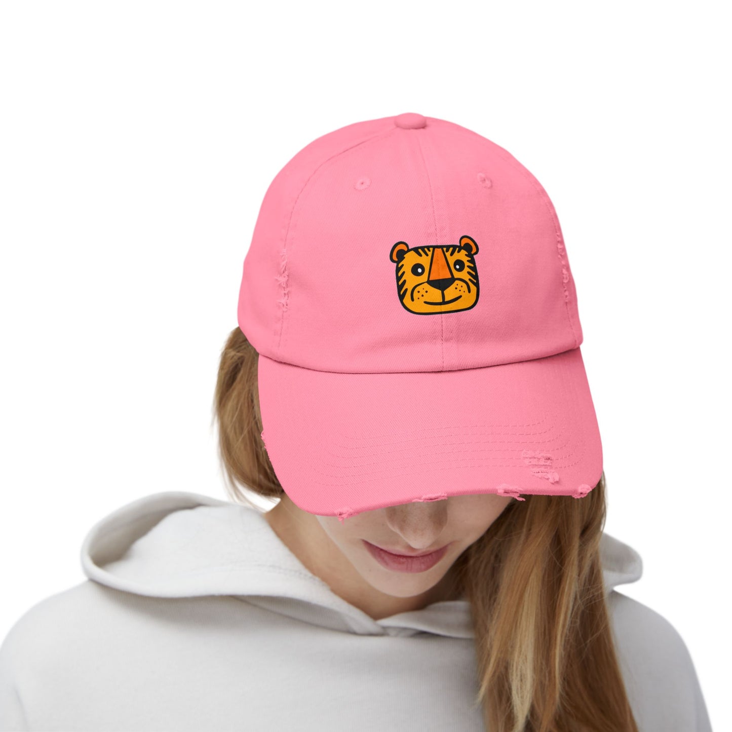 Tiger Vintage Distressed Dad Hat Unisex Adjustable Cotton Twill Baseball Cap for Casual Everyday Wear
