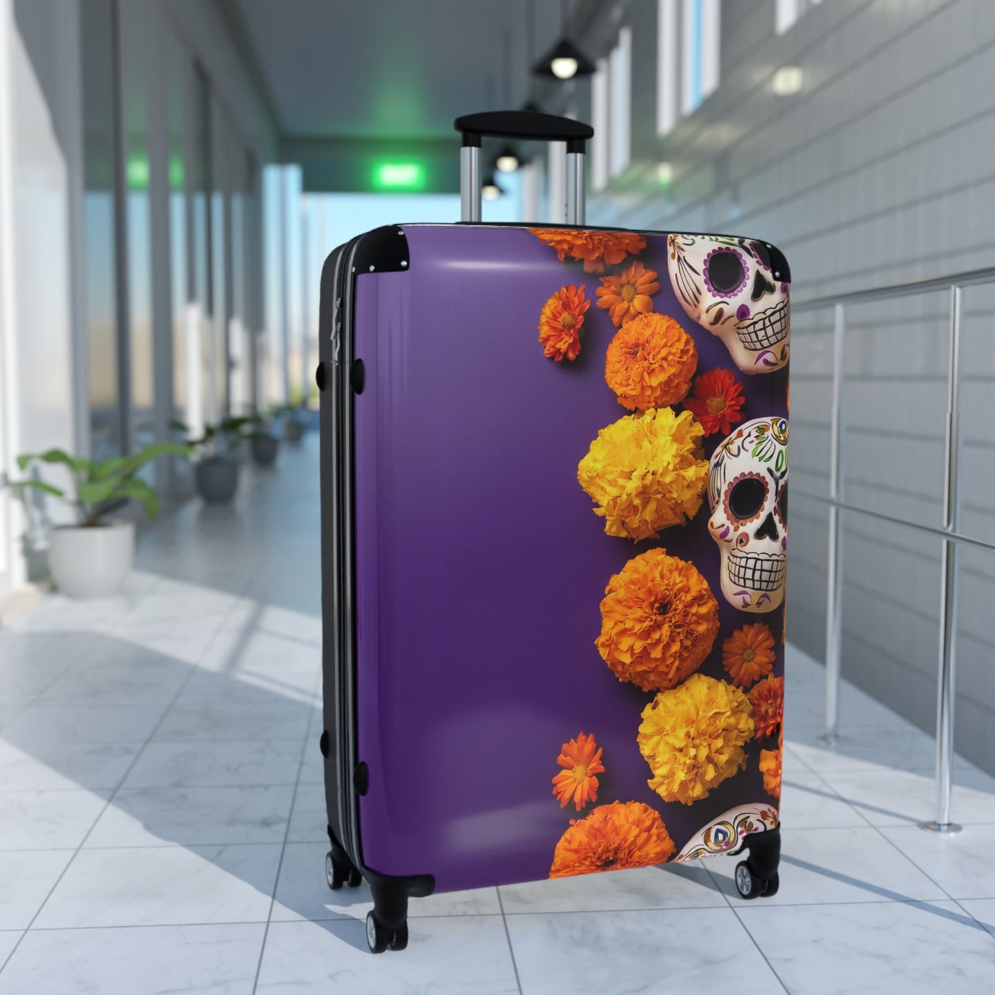Nature Flowers Floral Skull Art Carry-On Suitcase - Stylish Luggage for Travelers