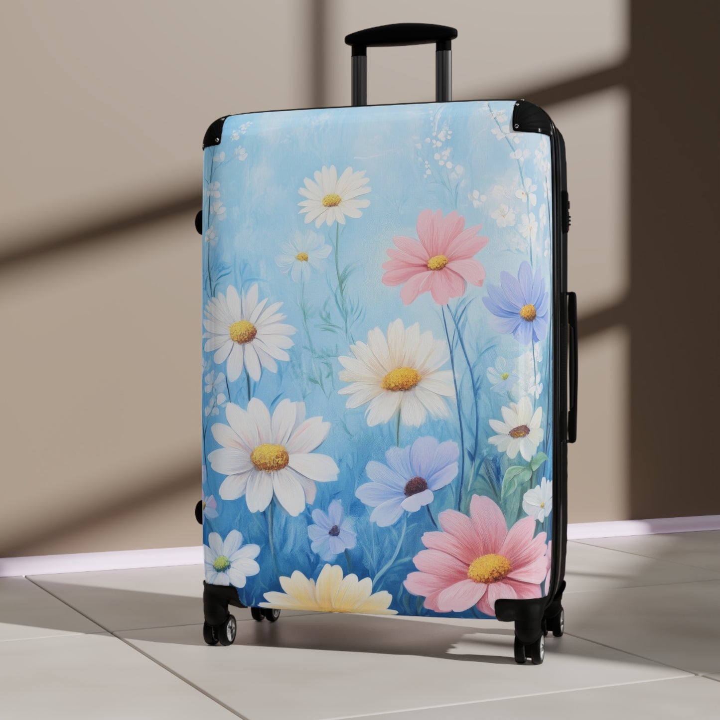 Nature Flowers Floral Vibrant Wild Flowers Painting Art Carry-On Suitcase - Stylish Luggage for Travelers