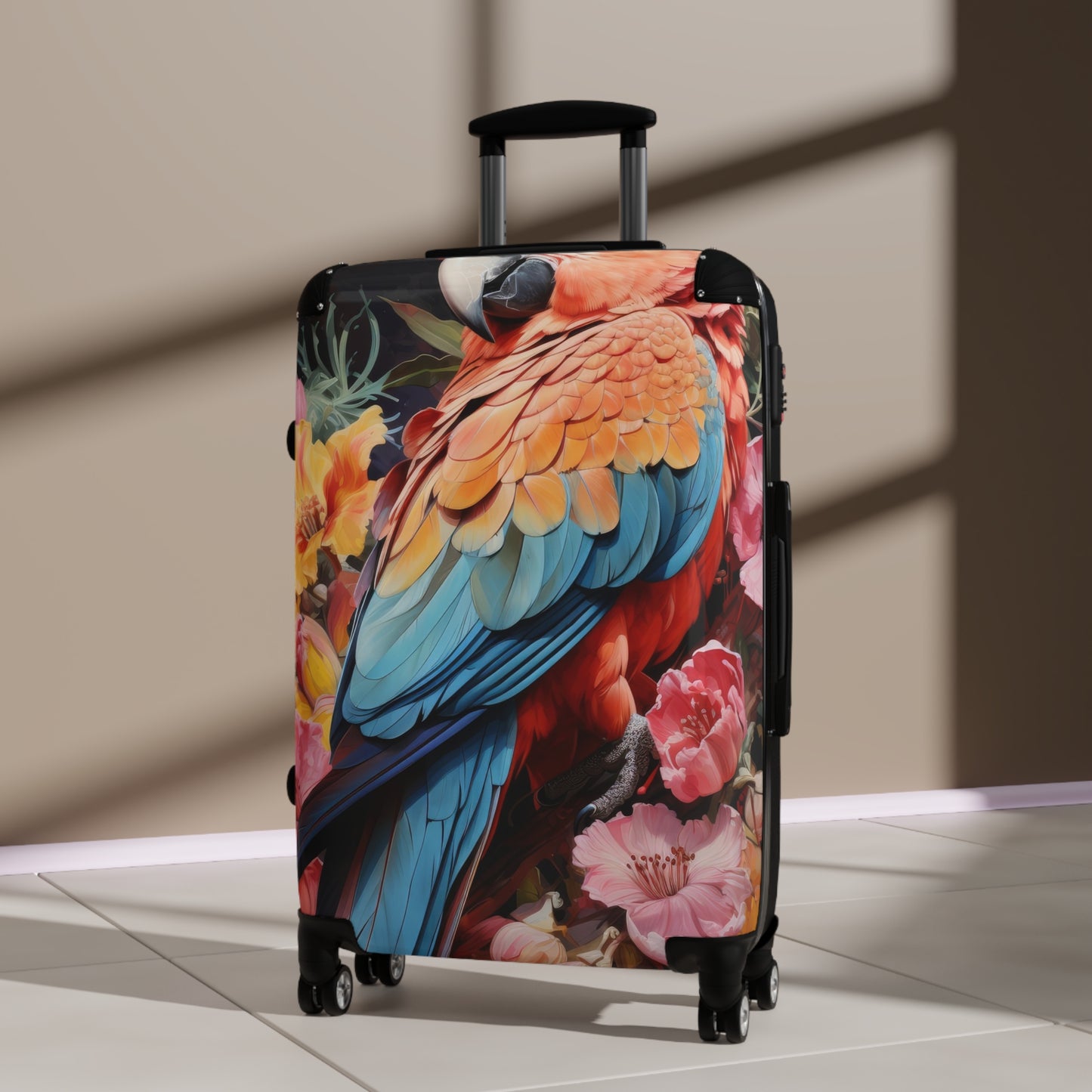 Nature Flowers Floral Colorful Parrot Art Carry-On Suitcase - Stylish Luggage for Travelers